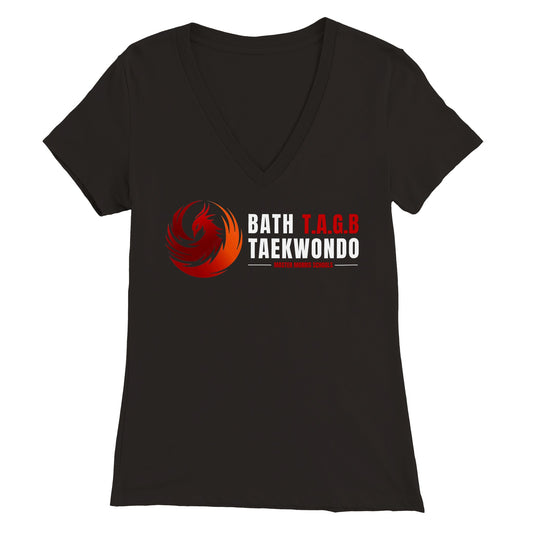 Ladies V-Neck - Bath Taekwondo Training T-shirt - Black